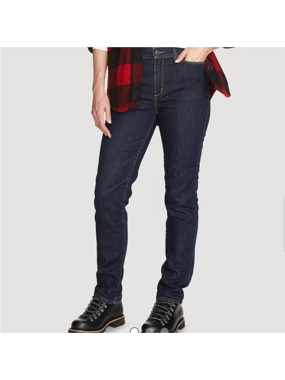 Eddie Bauer Dark Blue Fleece Lined High Rise Jeans Size 18T